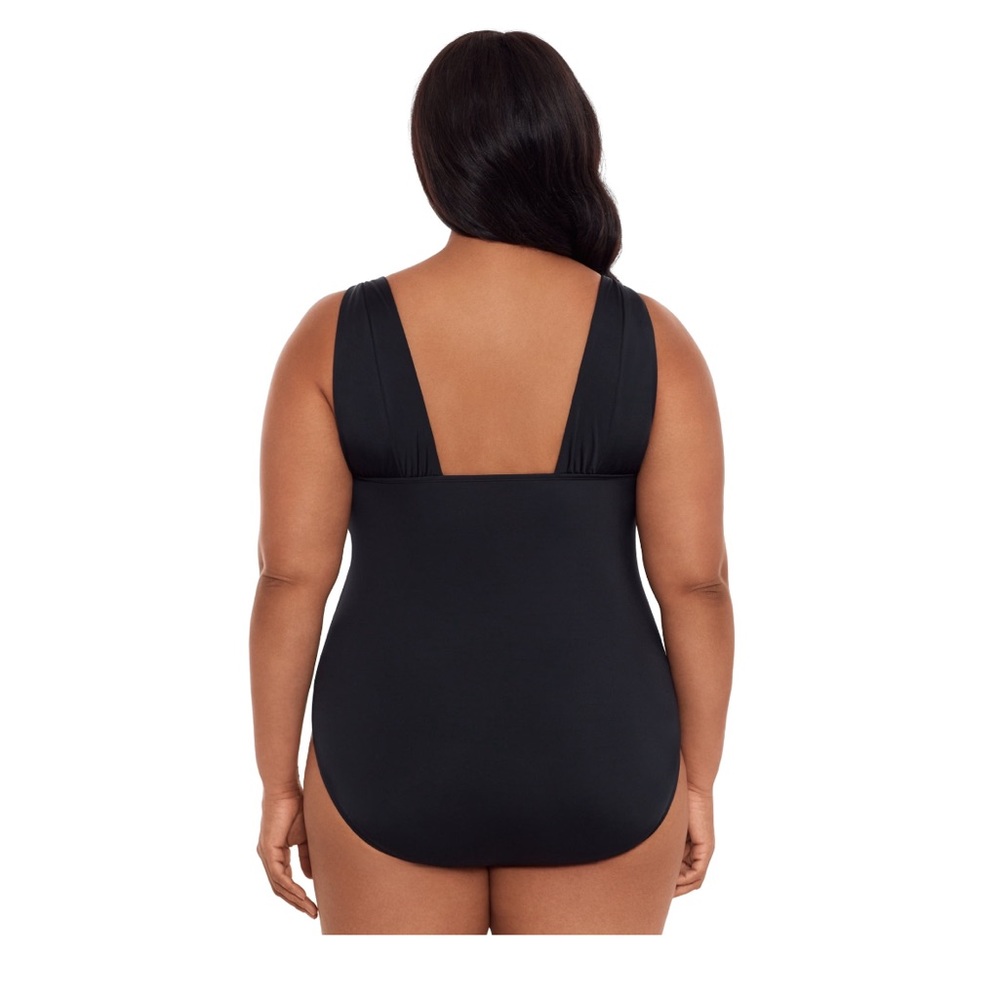 Time and Tru Modest Women's & Women’s Plus Black V Neck 1-PC Swimsuit M L XL 1X - Picture 8 of 13